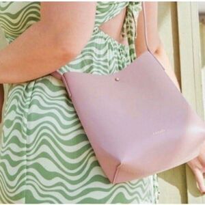 Samara Anthropologie Women's Medium Peony Pink‎ Leather Crossbody Shoulder Bag